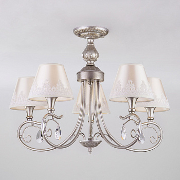 Классическая люстра с абажурами 5*E14 40Вт серебряный IP20 Incanto (60069/5 серебро) Eurosvet