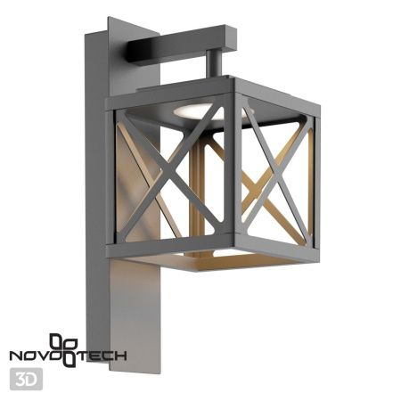 Ландшафтн.настен.св-к IP54 LED 4000K 10W 100-240V DANTELA темно-серый NOVOTECH