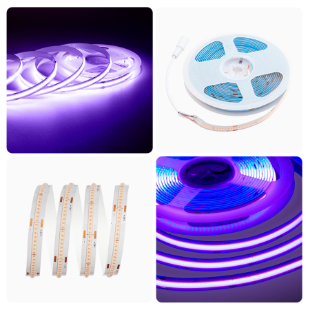 216ОО Общее освещение светодиодной лентой 5м, 24В, 14Вт/м, COB, 512д/м, IP20, фиолет APEYRON