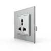 Розетка электрическая универсальная 16А 1 пост, цвет серый Livolo