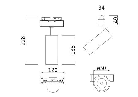 Светильник трековый 13Вт 4000K Черный IP20 Focus LED TR019-2-10W4K-B Technical