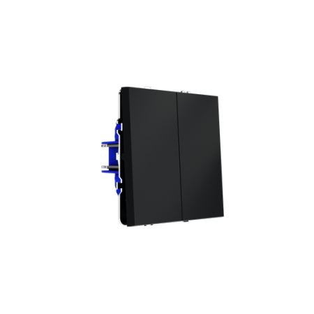 Выключатель с самовозвратом встраиваемый Voltum S70 двухклавишный 10А, (графит)