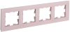 BRITE Рамка 4-мест. РУ-4-2-Бр стекло розовый матовый IEK