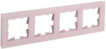 BRITE Рамка 4-мест. РУ-4-2-Бр стекло розовый матовый IEK