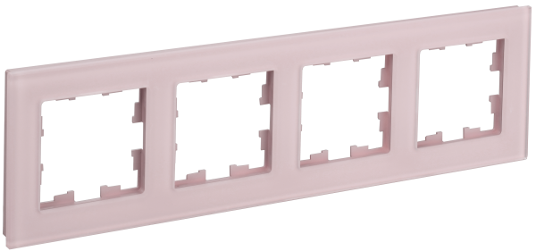 BRITE Рамка 4-мест. РУ-4-2-Бр стекло розовый матовый IEK