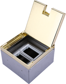 Donel Лючок в пол 6 мод. (2 мод. 45х45 мм. + 2 мод. 22.5х45 мм.), латунь, в уровень с напольным покрытием