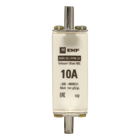 Плавкая вставка ППН-33 100/ 10А габарит 00С PROxima EKF