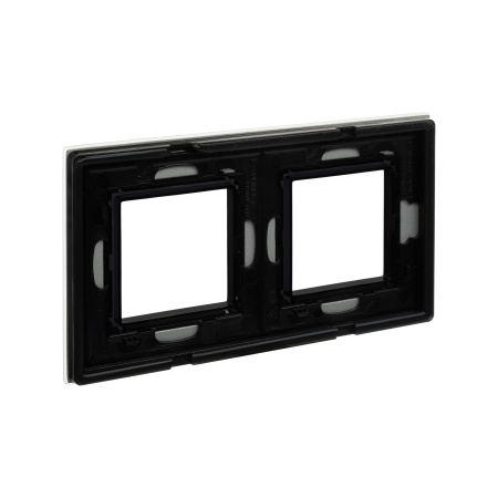 Рамка из натурального стекла, "Avanti", светло-серая, 2 поста (4 мод.) DKC