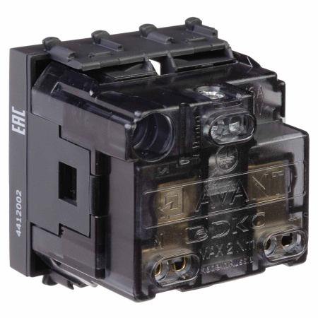 Розетка модульная, 2P+E, с з/ш, "Avanti", "Черный матовый", 2 модуля DKC