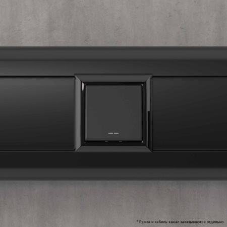 Переключатель одноклавишный модульный, "Avanti", "Черный матовый", 2 модуля DKC