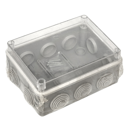 Коробка распределительная КМР-050-041пк пылевлагозащищенная,10 мембранных вводов, уплотнительный шнур, прозрачная крышкой (150х110х70) PROxima EKF