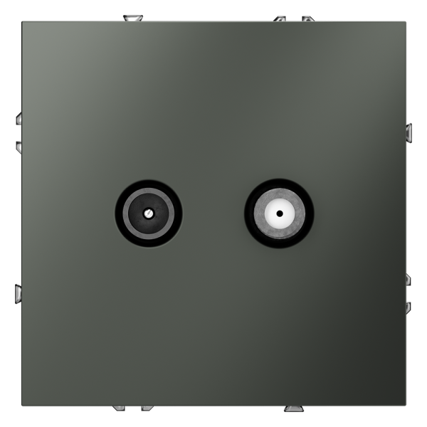 Розетка телевизионная встраиваемая Voltum S70 оконечная TV+SAT, (титан)