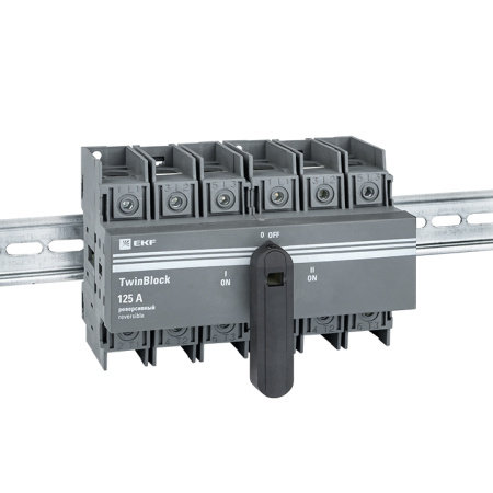 Рубильник 125A 3П реверсивный c рукояткой для прямой установки TwinBlock EKF