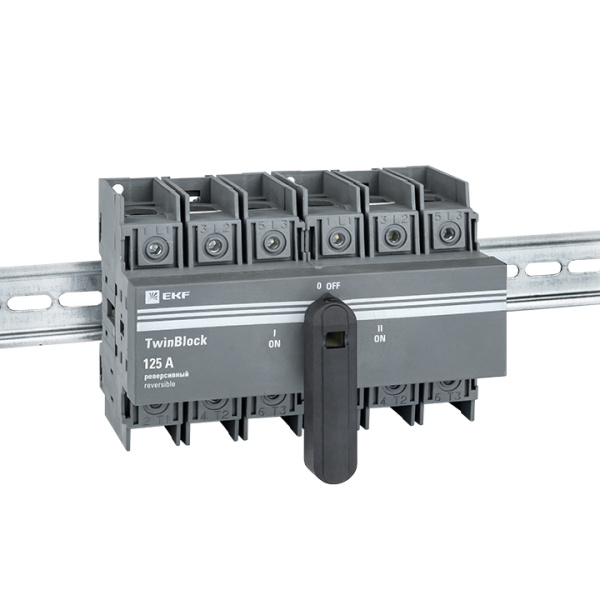 Рубильник 125A 3П реверсивный c рукояткой для прямой установки TwinBlock EKF