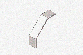 Крышка лотка замкового КЛСЗ 200х80-90 УТ1,5 для поворота трассы вниз на 90, оцинкованный лист, S0,8