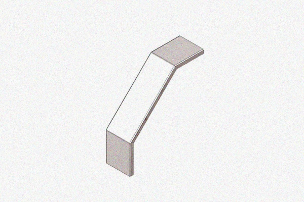 Крышка лотка замкового КЛСЗ 200х80-90 УТ1,5 для поворота трассы вниз на 90, оцинкованный лист, S0,8