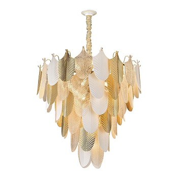 Люстра подвесная Золото/Золото, Белый, Прозрачный E14 37*40Вт WE126.37.303 WERTMARK