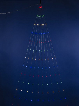 Гирлянда св/ая «Лучи росы», 2м. 10 нитей. 200 св/ов.разн. свет. провод прозр. IP44 Uniel