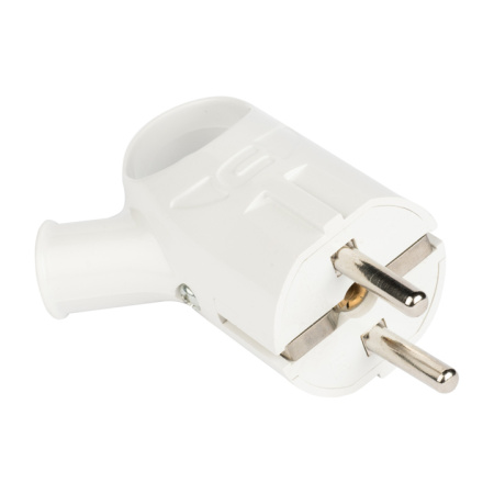 Вилка с кольцом с/з бел, 16А 250В PROxima EKF