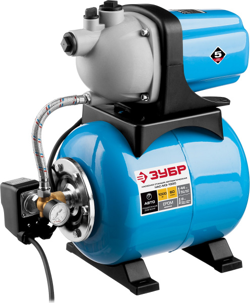Станция насосная "Мастер" М3 автоматическая, 1000 Вт, пропускная способность 60 л/мин, напор 44 м, бак 20 л ЗУБР Станция насосная "Мастер" М3 автоматическая, 1000 Вт, пропускная способность 60 л/мин, напор 44 м, бак 20 л ЗУБР