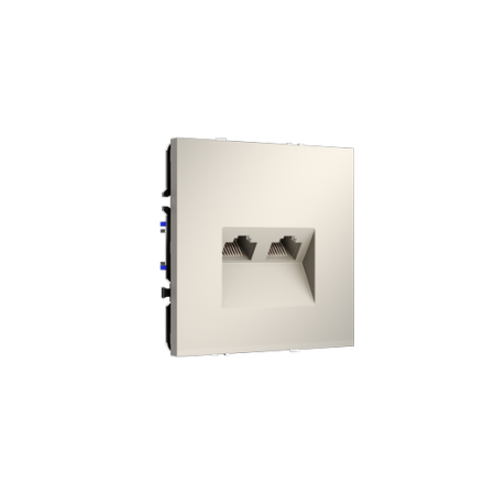 Розетка компьютерная встраиваемая Voltum S70 двойная RJ45+RJ45 КАТ.6, (кашемир)