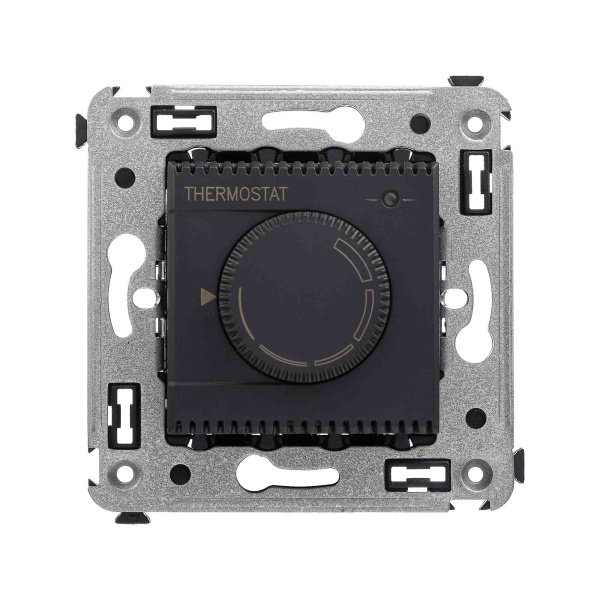 Термостат для теплых полов в стену, "Avanti", "Черный матовый" DKC