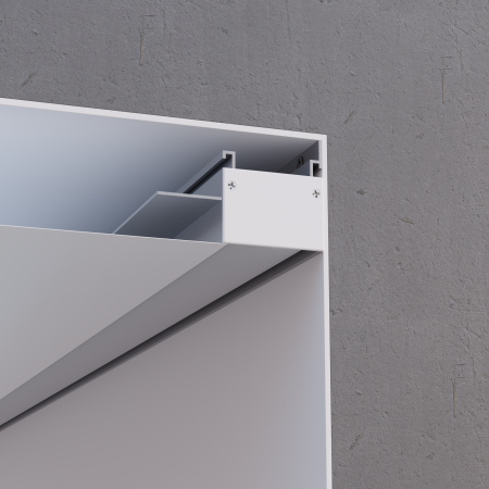 08-55 Профиль алюминиевый для натяжного потолка под светодиодн. ленту (крепление к стене), 52.1х35.2 мм, 2 м APEYRON