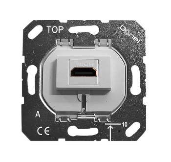 Donel механизм HDMI 2.0a, белый, разъем Type A 180° 4K Full HD @ 48 Hz 3D, HDR Video, 18.0 Gbit/s, серия STRS Donel механизм HDMI 2.0a, белый, разъем Type A 180° 4K Full HD @ 48 Hz 3D, HDR Video, 18.0 Gbit/s, серия STRS