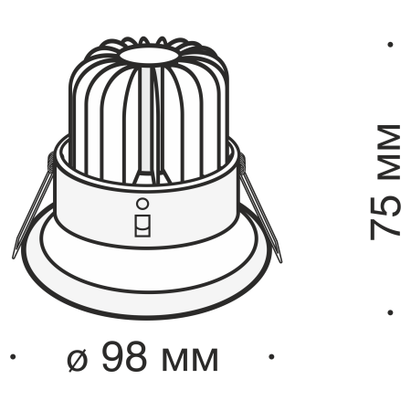 Встраиваемый светильник 8Вт 3000K Черный IP20 Yin DL031-2-L8B Technical