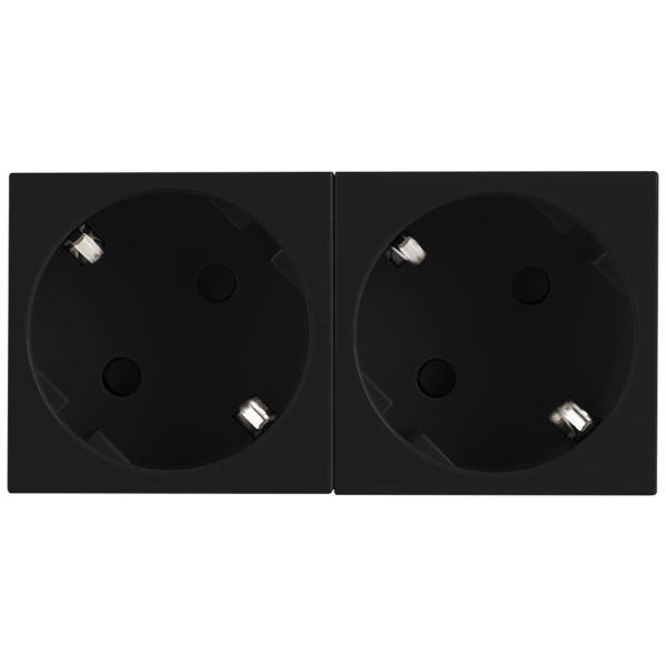 Donel Розетка 2х2К+З нем.ст., 45 гр., с з/ш, черн. (90х45мм), серия (тип) DF6 Donel Розетка 2х2К+З нем.ст., 45 гр., с з/ш, черн. (90х45мм), серия (тип) DF6