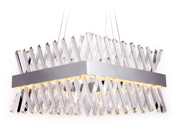 Хрустальный подвесной светодиодный светильник TR5315 CH/CL хром/прозрачный 144W 500*500*750 (Без ПДУ) Ambrella Light