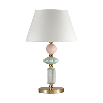 Настольная лампа E27 1*60W 4861/1TB CANDY золотой/раноцветн.керамика/абажур ODEON LIGHT