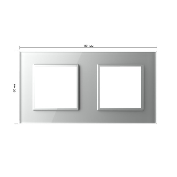 Рамка для розетки двойная Серая Livolo