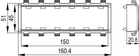 Каркас 6 мод Viva In-liner Front черный DKC