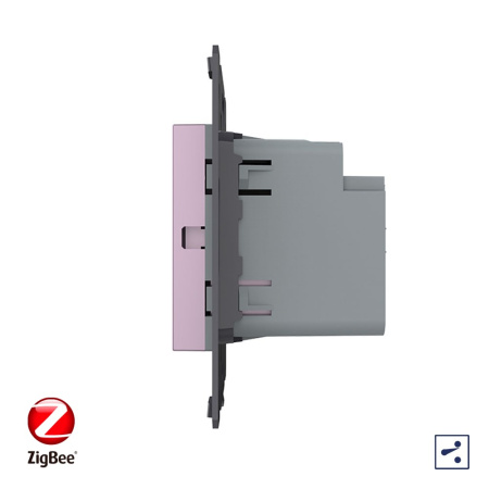 Одноклавишный проходной сенсорный выключатель ZigBee Module, цвет розовый (механизм) Livolo