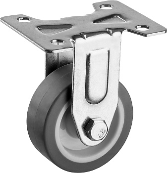 Колесо неповоротное d=50 мм, г/п 40 кг, термопластич. резина/полипропилен, Профессионал ЗУБР