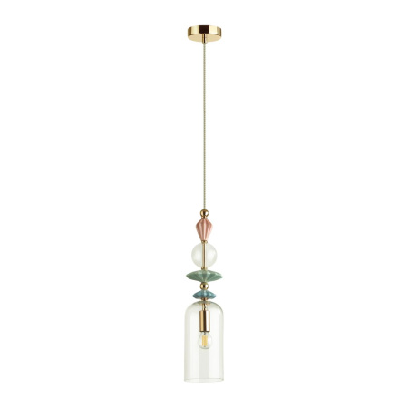 Подвес E14 1*40W 4855/1 BIZET золото/раноцветн./керамика/стекло ODEON LIGHT
