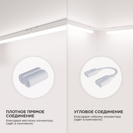 30-03 Светильник светодиодный, линейный, TOUCH сенсор, аналог Т5, 8Вт, 230В/50Гц, 680лм, 4000К, IP20, белый, 570х23х35мм, поликарбонат APEYRON