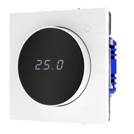 Терморегулятор электронный Voltum S70 с индикацией и датчиком, для теплого пола, (белый глянцевый)