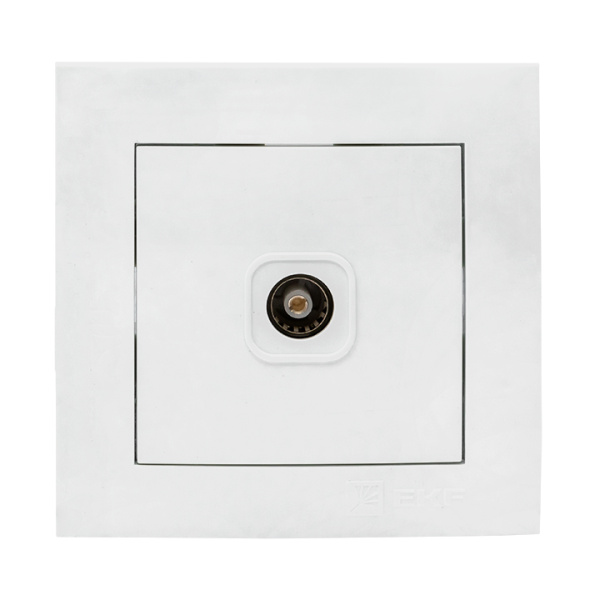 Валенсия Розетка телевизионная 1-местная 75Ом 5-862МГц белая EKF