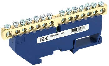 Шина N "ноль" на DIN-изоляторе ШНИ-6х9-14-Д-С IEK