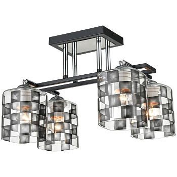 Светильник потолочный Хром/Черный E27 4*60Вт 274-107-04 VELANTE