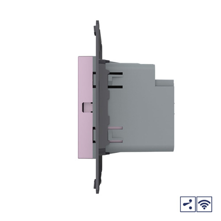 Двухклавишный проходной сенсорный выключатель Module с радиоупр., цвет розовый (механизм) Livolo