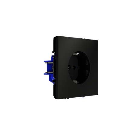Розетка встраиваемая Voltum S70 с заземлением 16А, (черный матовый)