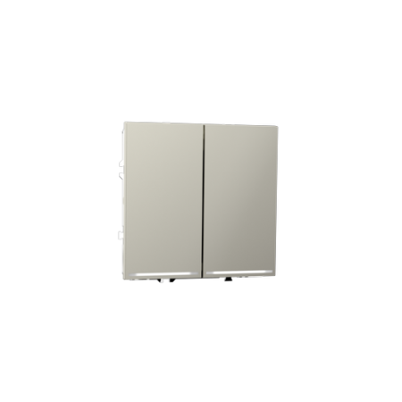 Выключатель встраиваемый Voltum S70 двухклавишный с подсветкой 10А, (шелк)