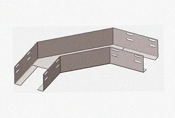 Лоток угловой глухой КГГ 400х50-90 УТ1,5 поворот на 90, горячее цинкование S1,5