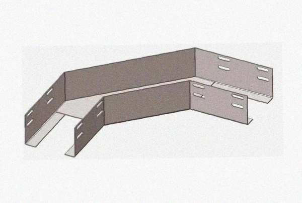 Лоток угловой глухой КГГ 400х50-90 УТ1,5 поворот на 90, горячее цинкование S1,5