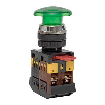 Кнопка AELA-22 зеленая с подсветкой NO+NC 220В Грибок PROxima EKF