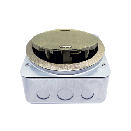 Donel Лючок в пол 4 мод. (2 мод. 45х45 мм.), античная латунь, круглый, металл, IP65, (с уст. набором)