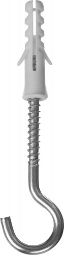 Дюбель распорный полипропиленовый, тип "ЕВРО", в комплекте с шурупом-полукольцом, 6 х 30 / 4 х 65 мм, 150 шт, ЗУБР
